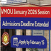 VMOU January 2026 Session Admissions Deadline Extended; Apply by February 15 @vmou.ac.in